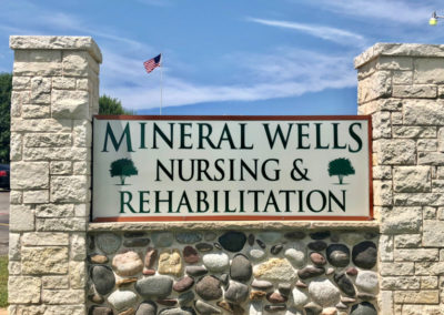 mineral wells nursing and rehabilitation monument sign